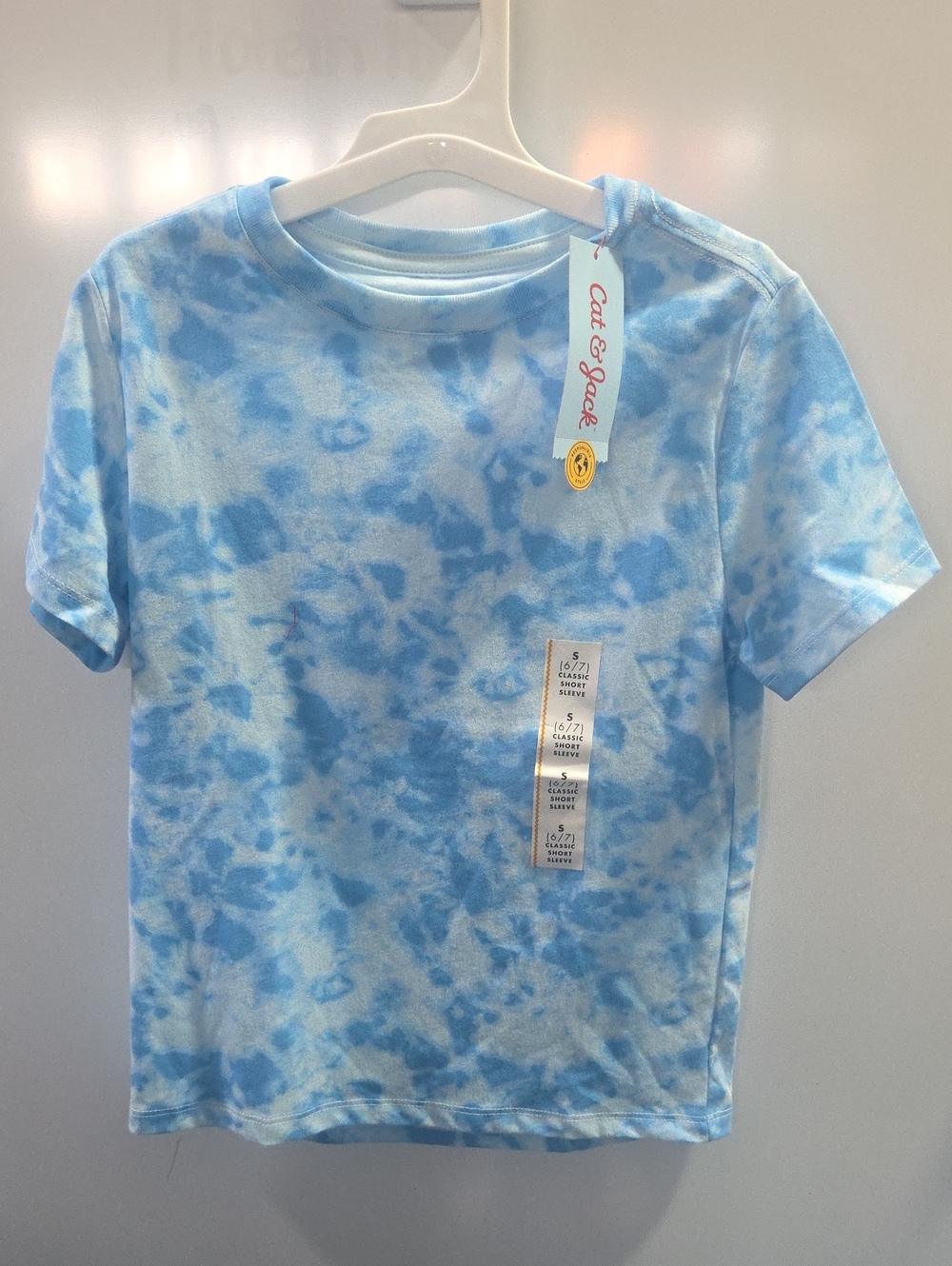 Cat & Jack Light Blue Tie-Dye Short Sleeve Tee
